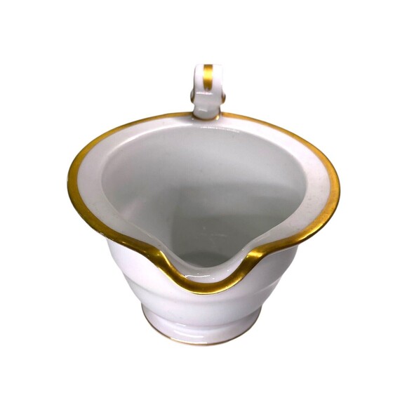 Noritake Patricia Small Creamer Pitcher 4982 White w/Gold Trim - Picture 4 of 9